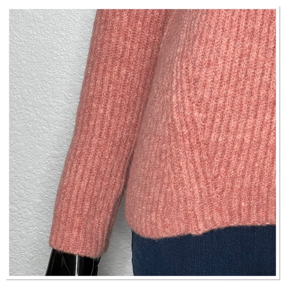 Madewell Pink Ribbed Mock Neck Sweater Sz XS - Picture 3 of 8
